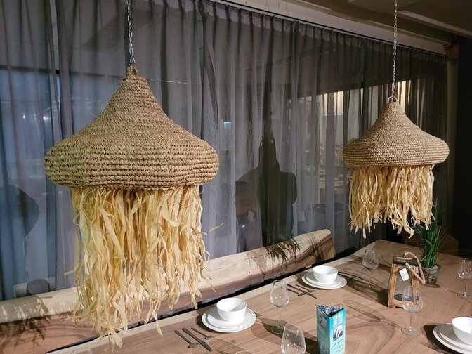 Lampenschirm aus geflochtenem Schilf 45x35cm