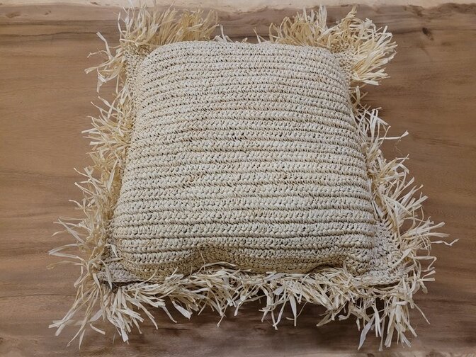 Korbkissen 50x50cm - Ibiza-Stil