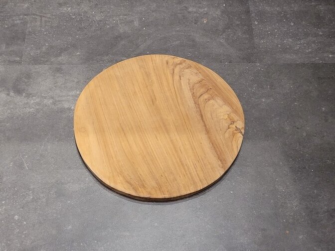 Teakholz-Marmor-Scheibe 50 x 4 cm