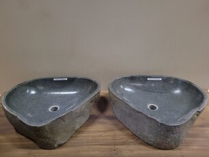 2 Waschbecken aus 1 Stein Twinset 56x48x15cm FL21737
