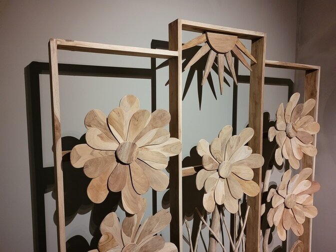 Raumteiler mit 3 Fächern - 180x170cm