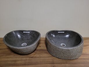 2 Waschbecken aus 1 Stein-Waschschüssel-Set FL21880