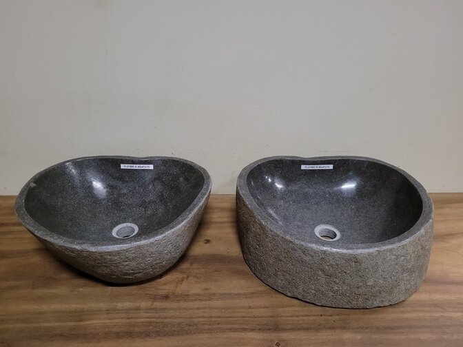2 Waschbecken aus 1 Stein-Waschschüssel-Set FL21880