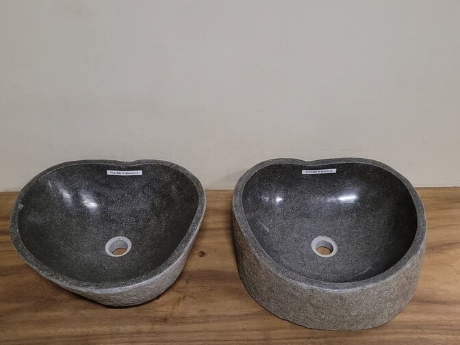 2 Waschbecken aus 1 Stein-Waschschüssel-Set FL21880