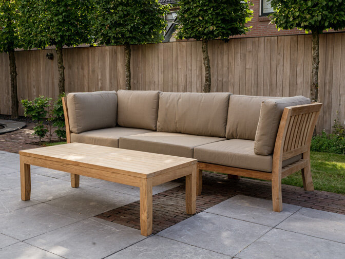 3/4 Personen Teak Loungebank New Ibiza mit Tisch