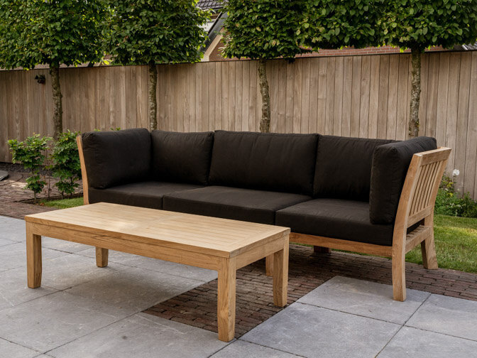 3/4 Personen Teak Loungebank New Ibiza mit Tisch