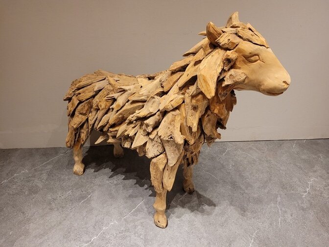 Houten schaap - teakhout