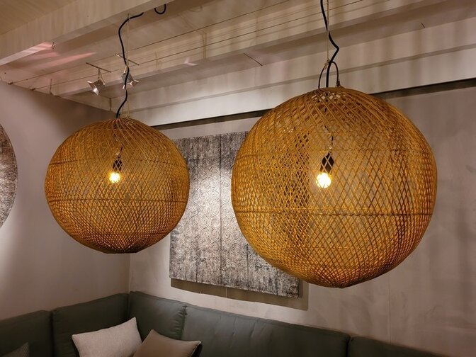 Lampenschirm-Kugel aus Weide 60 x 60 cm