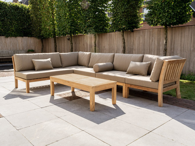 6 Personen Teak Lounge Ecksofa New Ibiza