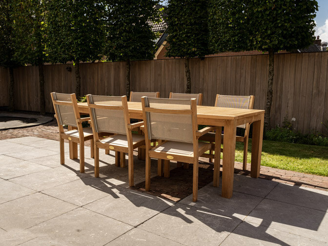 Gartenmöbelgarnitur Ancona 240 + 6 Stapelstuhl Batyline