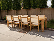 Teak Gartenset Verona 300 + 8 Gartenstühle Torino Batyline