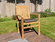 Teak-Gartentisch Verona 250 mit 6 stapelbaren Stühlen Torino Verti
