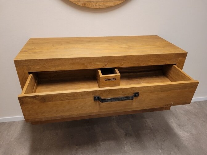 Hängender Waschtisch 110 x 45 x 50 cm – Naturfarbe