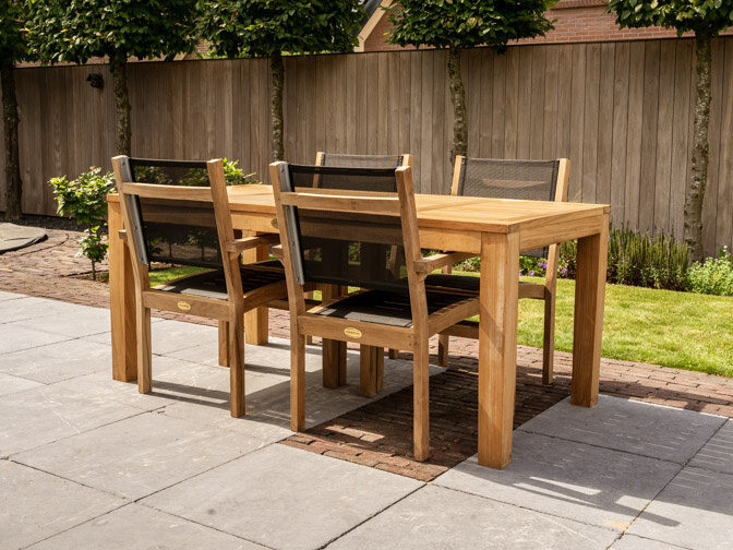 Gartenmöbelset Verona 180 für 4 Personen mit 4 Stühlen Batyline