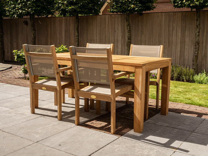 Gartenmöbelset Verona 180 für 4 Personen mit 4 Stühlen Batyline