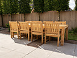 Gartenmöbelgarnitur für 8 Personen mit 300 cm langem Gartentisch Verona und Blockholzstühlen
