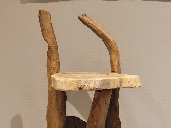 Etagere aus rustikalem Teak-Wurzelholz – 150 cm