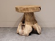 Ronde teak tafel 80cm met 2 krukken