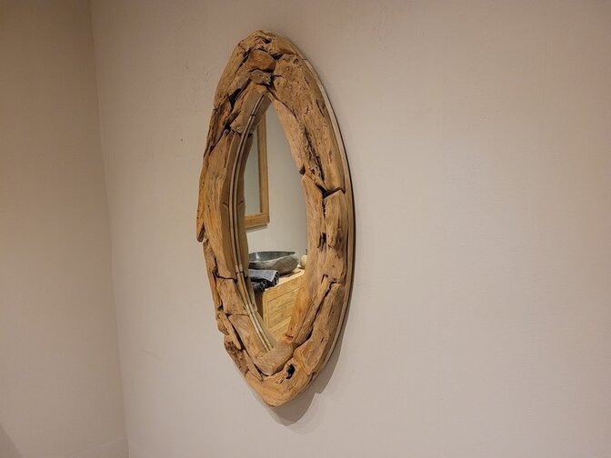 Spiegel rustikal oval 70 x 120 cm