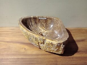 Waschbecken aus versteinertem Holz – 45 x 44 x 15 cm – FL22274