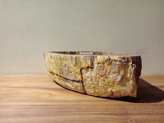 Waschbecken aus versteinertem Holz – 45 x 44 x 15 cm – FL22274