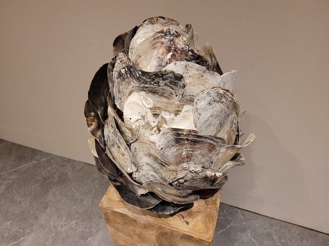 Tischlampenschirm mit Austernschalen – 40 x 45 cm