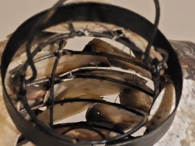 Lampenschirm mit Austernschalen  – 30 x 40 cm