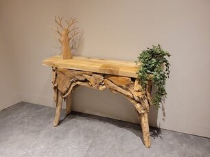 Teak-Beistelltisch – Wandtisch 120 x 32 x 80 cm