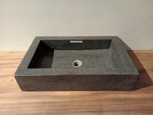Naturstein-Waschbecken eckig 60x38x13cm - FL22303