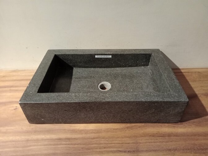 Naturstein-Waschbecken eckig 60x38x13cm - FL22303