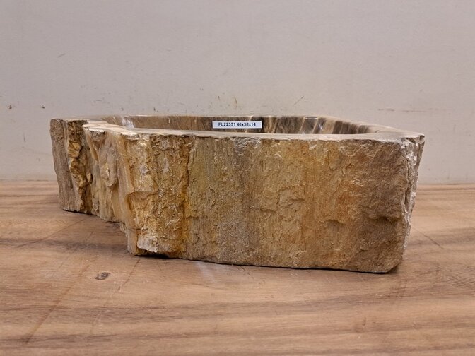 Waschbecken aus versteinertem Holz - 47x37x15 cm - FL22707