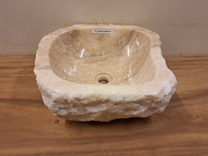 Onyx-Waschbecken – oval – 43 x 40 x 15 cm – FL22444