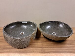2 Flusssteinwaschbecken - 50x47x15cm - FL22471