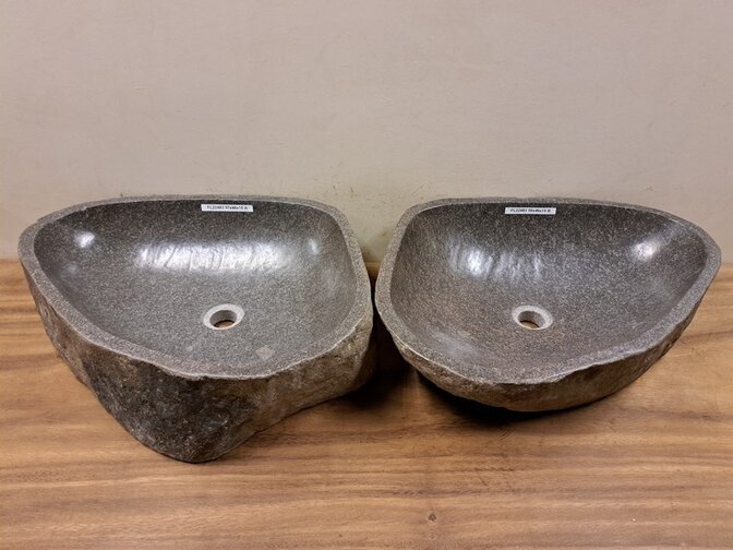 2 Flusssteinwaschbecken - 57x46x15cm - FL22483