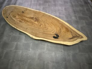 Ovale Suar-Baumstammtischplatte 110 x 325 cm CA03-224