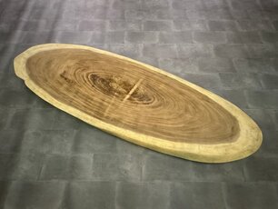 Ovale Suar-Baumstammtischplatte  90 x 290 cm CA06-224