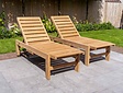 2x Teak-Sonnenliege Mugello mit Polster