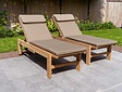 2x Teak-Sonnenliege Mugello mit Polster