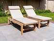 2x Teak-Sonnenliege Mugello mit Polster
