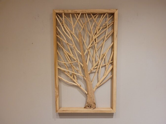 3D-Wanddekoration mit Ästen – 60 x 100 x 6 cm