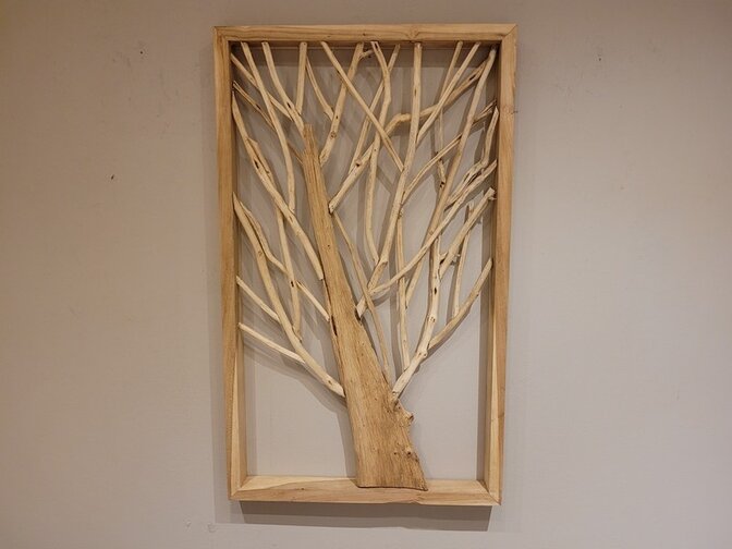 3D-Wanddekoration mit Ästen – 60 x 100 x 6 cm