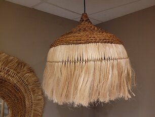 Hängelampe im Ibiza-Stil 50x50 cm - Abaca