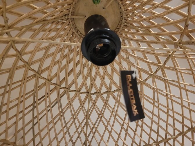 Lampenschirm im Ibiza-Stil 40x40 cm - Holzfassung