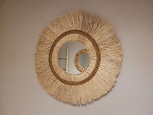 Runder Spiegel 110 cm – Gracio – Abaca-Rahmen
