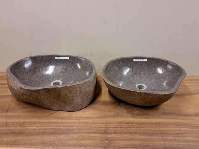 2 Flusssteinwaschbecken - 52x39x15 cm - FL22604