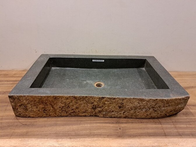 2 Natursteinwaschbecken rechteckig - 55x35x15cm - FL22602