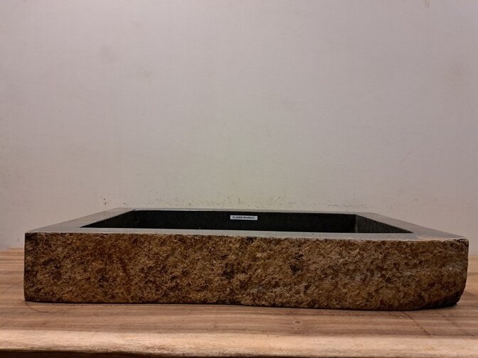 2 Natursteinwaschbecken rechteckig - 55x35x15cm - FL22602