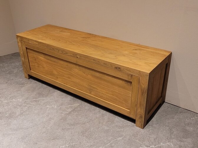 Teak-Schuhschrank 130 cm – Natur