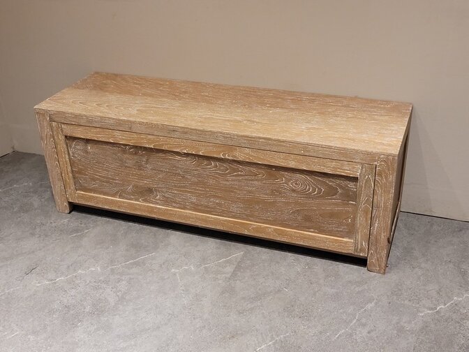 Teak-Schuhschrank 130 cm – White Wash