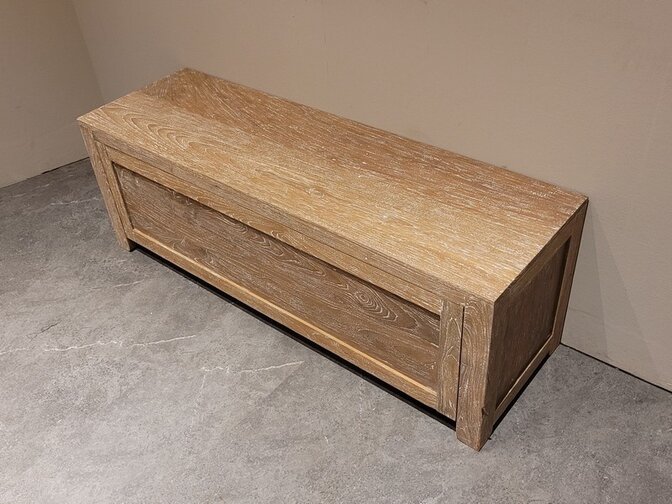Teak-Schuhschrank 130 cm – White Wash